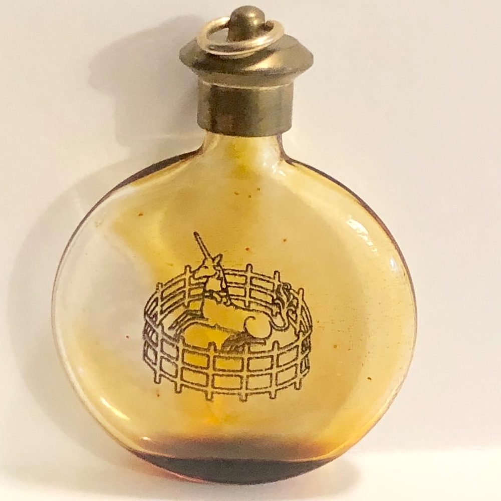 Corday Toujours Moi Unicorn Glass Perfume Bottle Pendant Vintage